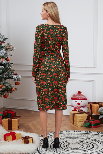 Robe à manches longues à imprimé élément de Noël