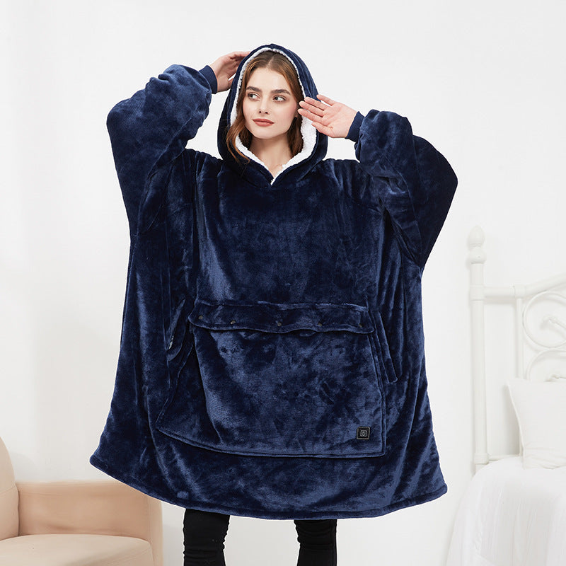 Three-zone Heating Electric Blanket USB Rechargeable Sweater Pullover Pajamas Hooded