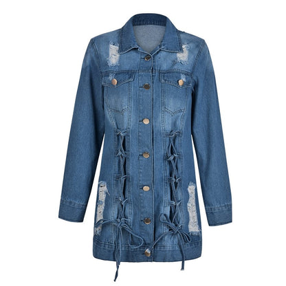 Doudoune ample manteau vestes pour femmes imprimé hauts denim 