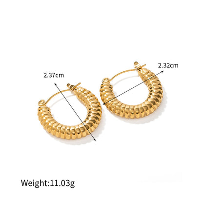 18K Gold Trendy Personalized Bread Pattern Design Earrings