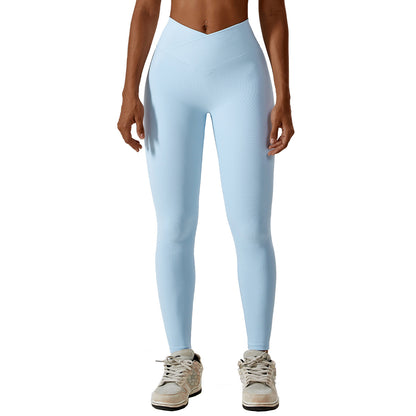 Cross High Waist Tight Thread Hip Raise Yoga Pants