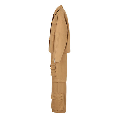 Heavy Industry Jacket Coat With Overalls Suit