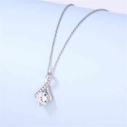 Magnifique collier pendentif en forme de diamant à chevrons, coffret cadeau pour chère maman