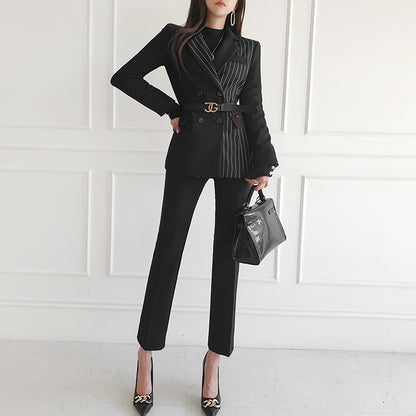 Ensemble pour femmes, nouveau blazer rayé, pantalon Slim