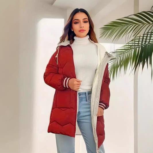 Veste ample en coton rembourrée chaude et tendance pour femme