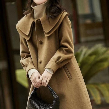 Women's Double-layer Collar Mid-length Coat