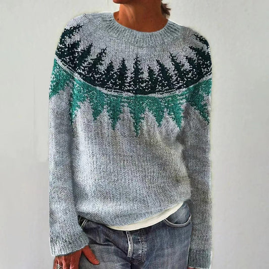 Women's Sweater Round Neck Multicolor Loose Fashion Pullover