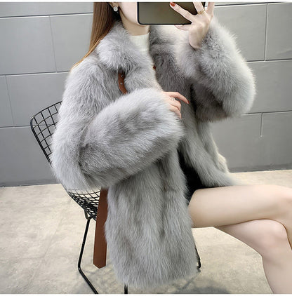 Women's Faux Fox Fur Fur Winter Coat