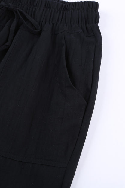 Pantalon noir à poches décontractées