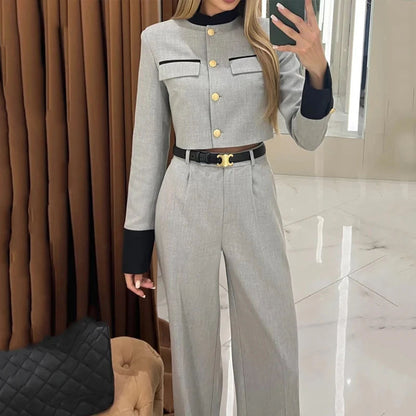 Elegant Wide-leg Pants For Women Suit