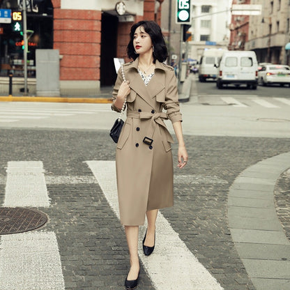 Trench-coat mi-long tendance pour femme