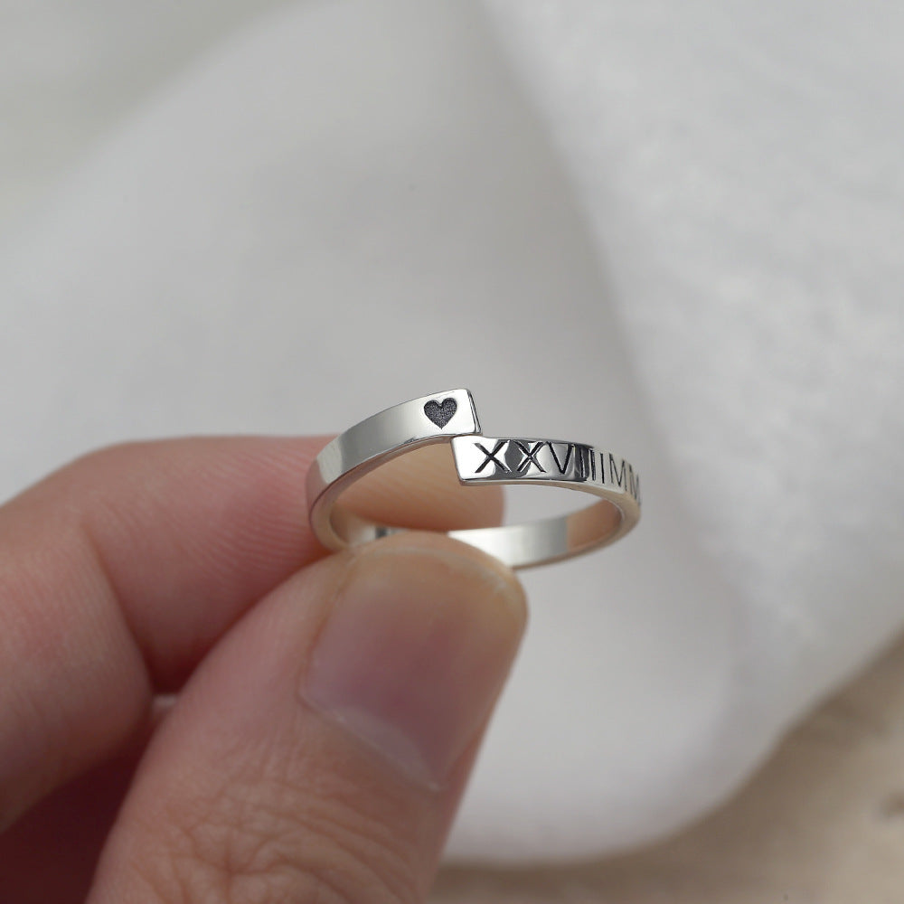 Light luxury fashion customizable name design versatile ring