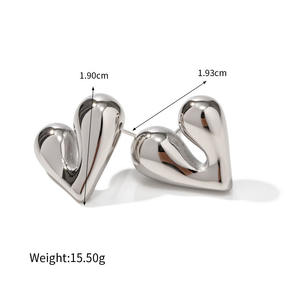 18K Gold Fashion Personality Liquid Heart Earrings