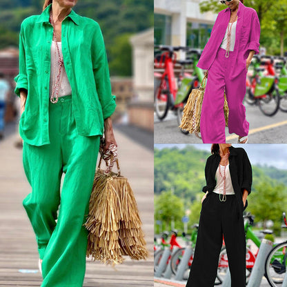 Women's Fashion Long Sleeve Shirt Suit