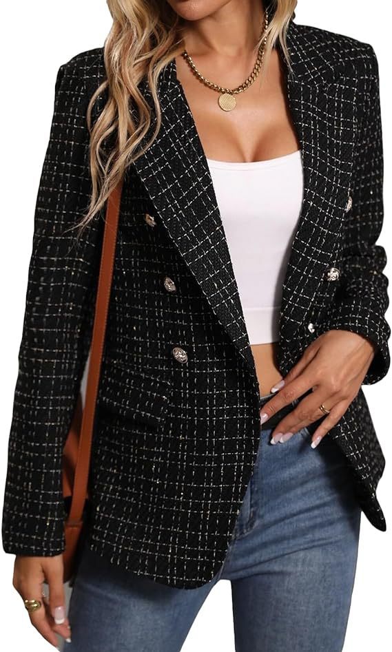 Veste de costume en tweed pour femme