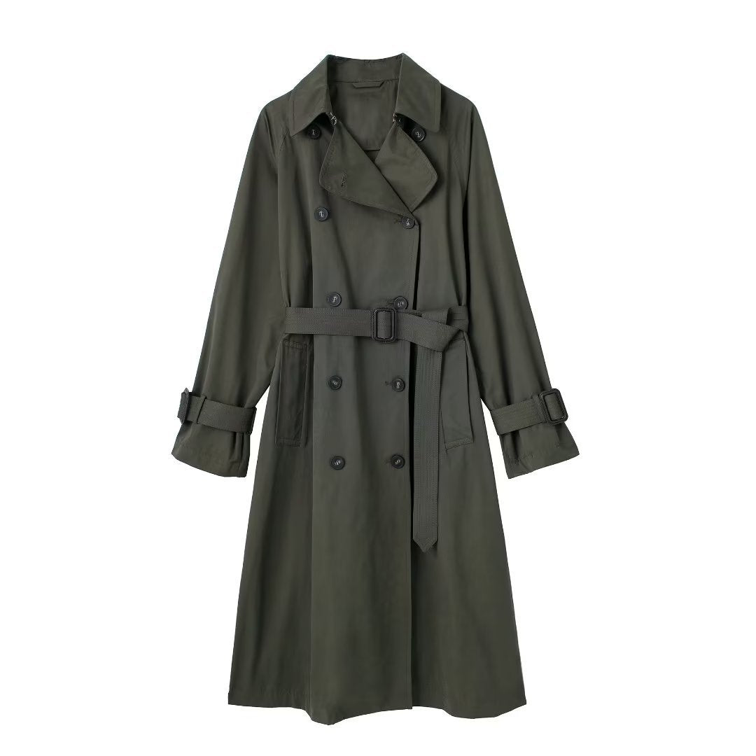 Trench-Coat Long et ample pour femmes, pardessus avec sangle