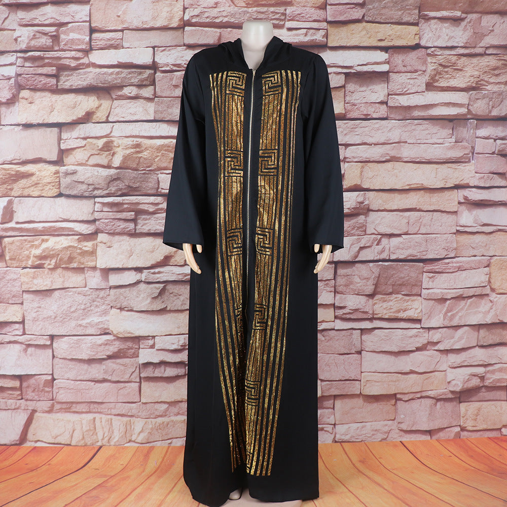 African Women's Wear Robe Dress Black