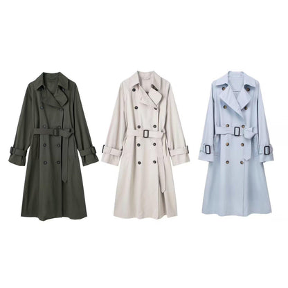 Trench-Coat Long et ample pour femmes, pardessus avec sangle