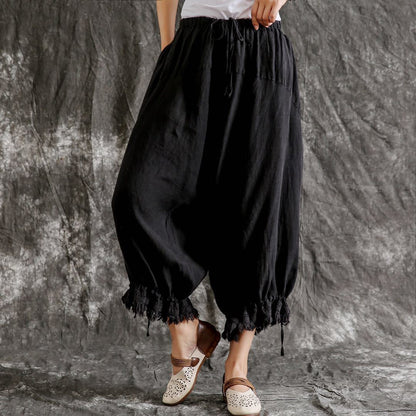 Women's Cotton And Linen Casual Pants Loose Versatile Summer Thin Lantern Trousers