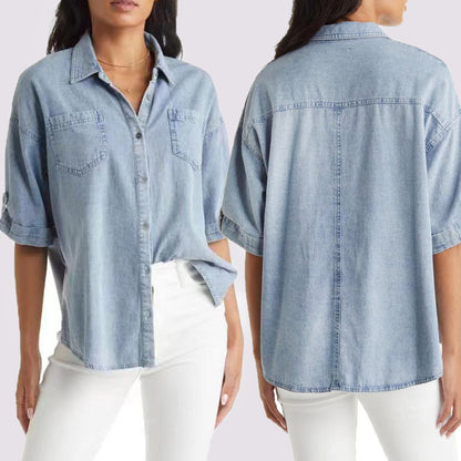 Women's Summer Loose Short Sleeves Shirt Do The Old Cowboy Shirt