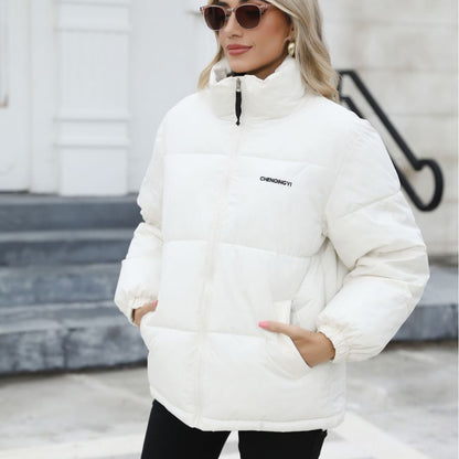 Manteau d'hiver décontracté coupe-vent en coton pour femme, veste chaude et épaisse, vêtements d'extérieur solides, assortis avec tout, hauts amples