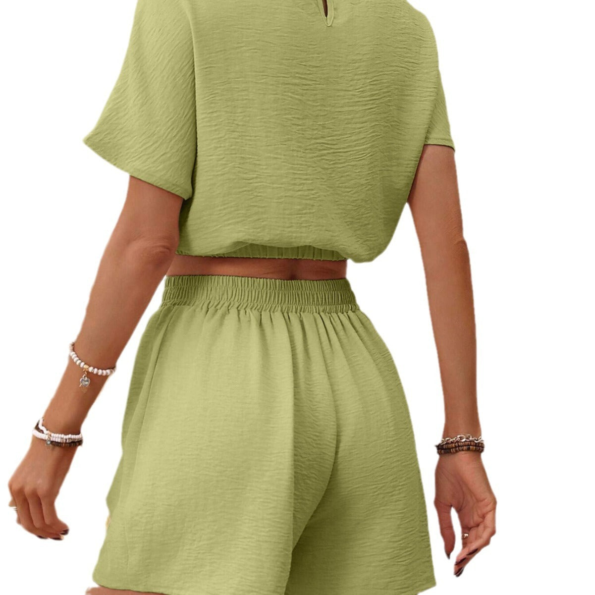 Costume de mode élastique simple de couleur unie pour femmes