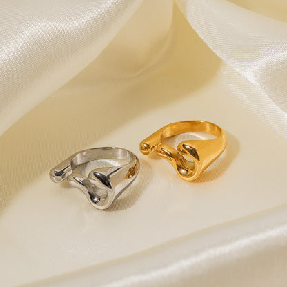 18K gold novel and fashionable irregular-shaped design versatile ring