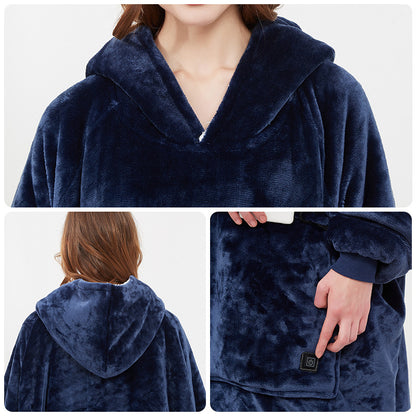 Three-zone Heating Electric Blanket USB Rechargeable Sweater Pullover Pajamas Hooded