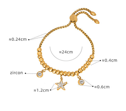 18K gold exquisite fashion heart/star/palm/round/ball/pearl design bracelet