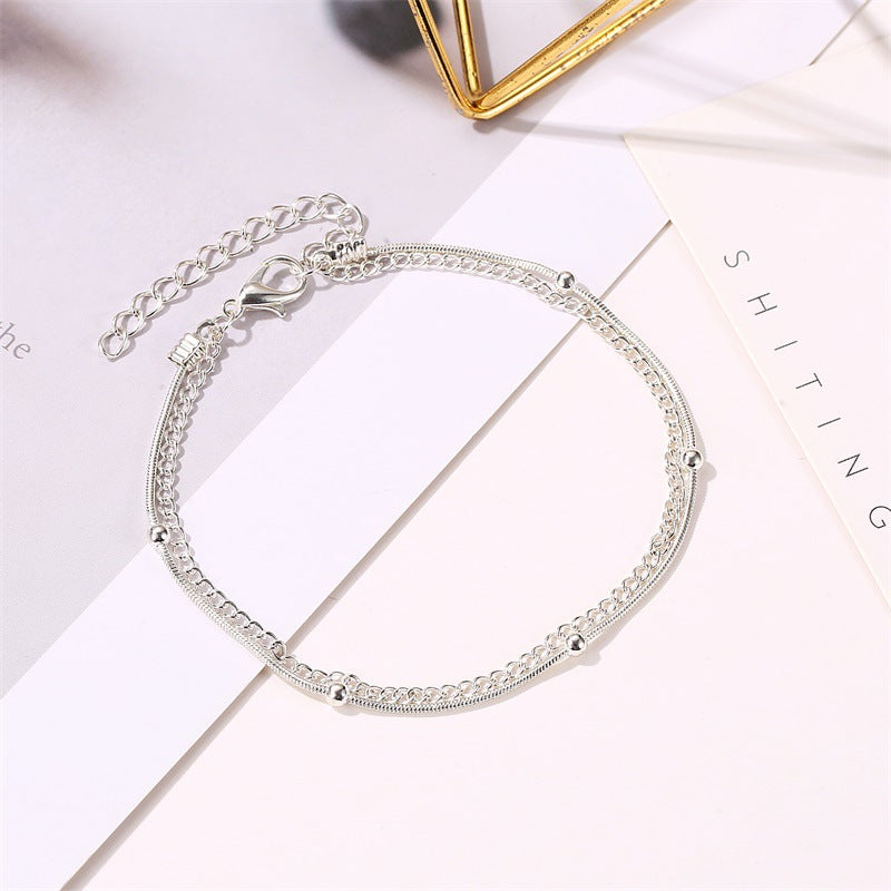 Exquisite and simple multi-layer snake bone chain design versatile anklet