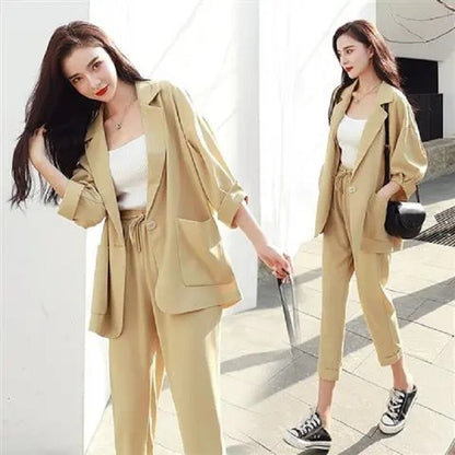 Women's Fashion Casual Career Suit Pants Set