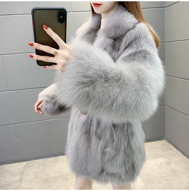 Women's Faux Fox Fur Fur Winter Coat