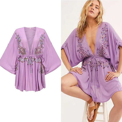 Robe spéciale à col en V pour femmes