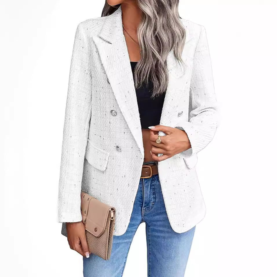 Veste de costume en tweed pour femme