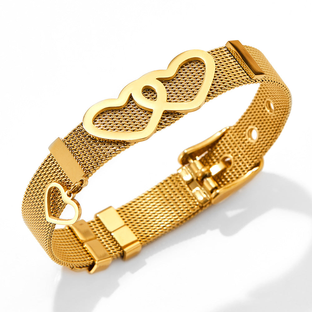 18K gold novel and noble love bracelet with strap design and versatile bracelet