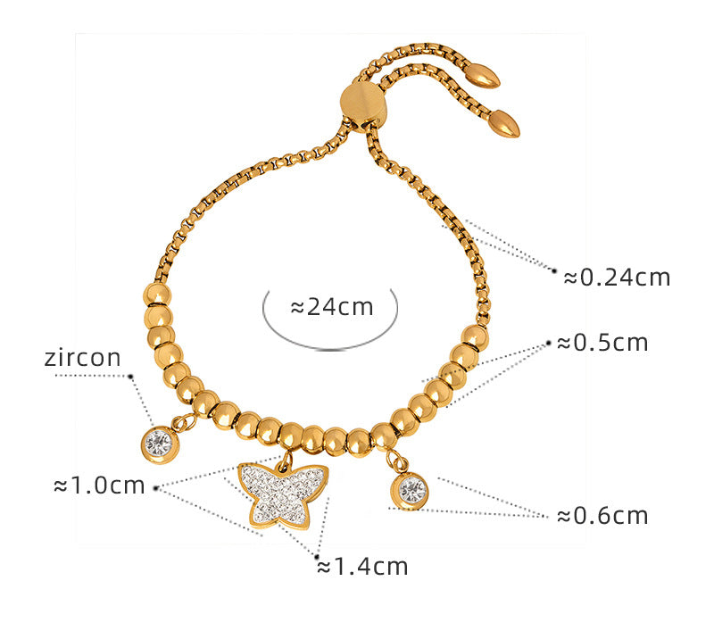 18K gold exquisite fashion heart/star/palm/round/ball/pearl design bracelet