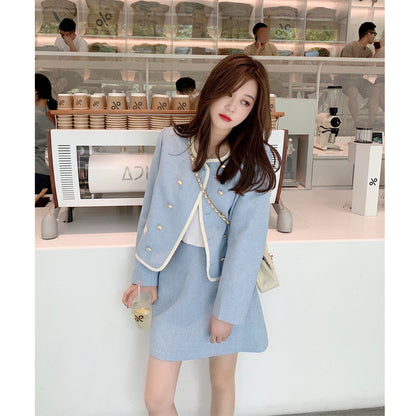 Salt Sweet Korean Style Slimming Small Dress Two-piece Set