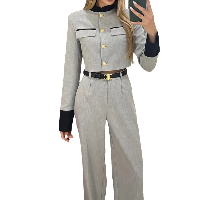 Pantalon élégant à jambes larges pour costume femme