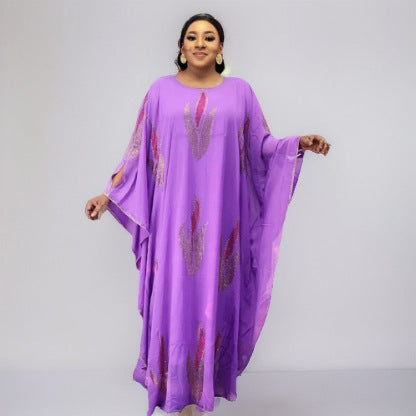 Women's Muslim Style Round Neck Batwing-sleeved Blouse