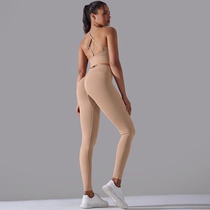 Seamless Knitted Tight High Waist Yoga Clothes Suit