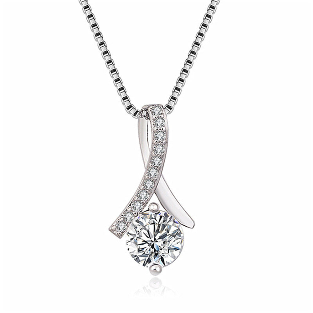 Collier pendentif en forme de diamant à chevrons délicat, coffret cadeau pour votre âme sœur