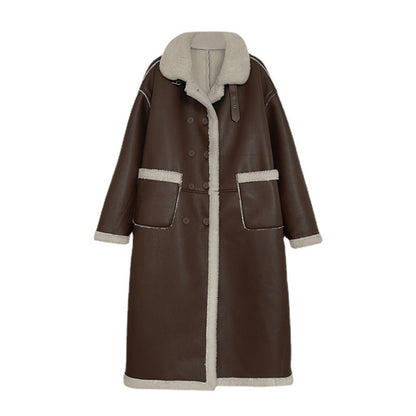 Women's Fur Padded Lambswool Coat