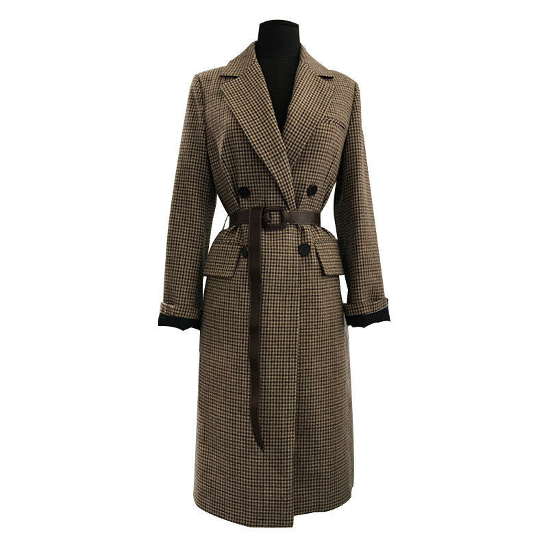 Korean plaid wool coat