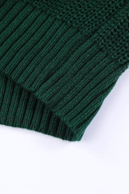 Grüner Juliette-Strickpullover mit Dew-Schulter