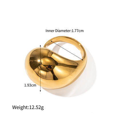 18K gold trendy exaggerated irregular shape/love shape design light luxury style ring