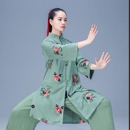 Costume Tai Ji pour femmes, haut de costume Tang rétro pour pratique des Arts martiaux chinois