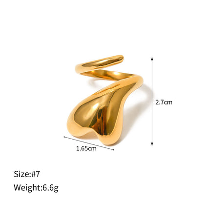 18k gold exaggerated personalized love wrap design open ring