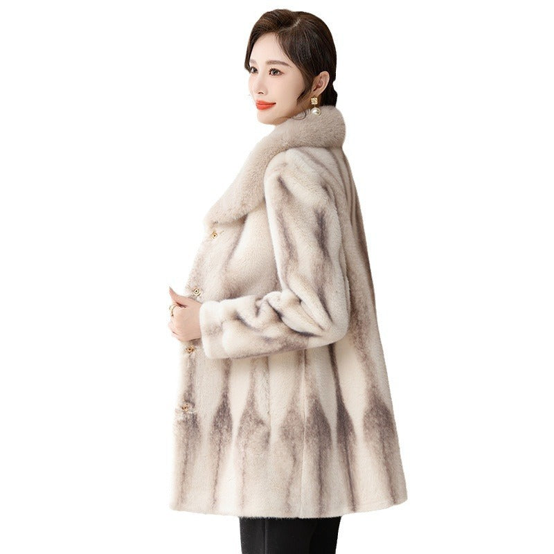 Women's Fashionable Temperament Warm Imitation Mink Coat