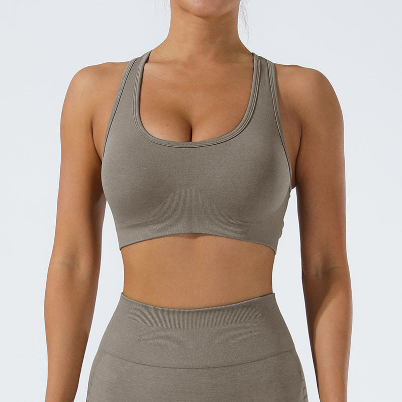 Soutien-gorge d'exercice super doux au toucher pour le dos, sous-vêtements résistants aux chocs, pour la course à pied et le fitness