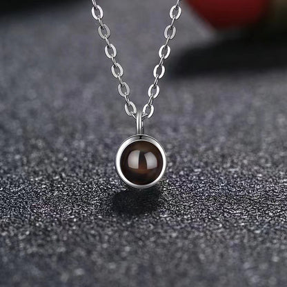 Classic Simple Hollow Round Projection Necklace